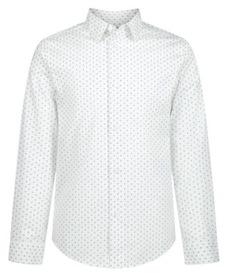 Boys' 4-20 Double Dash Print Stretch Long-Sleeve Button-Up Shirt