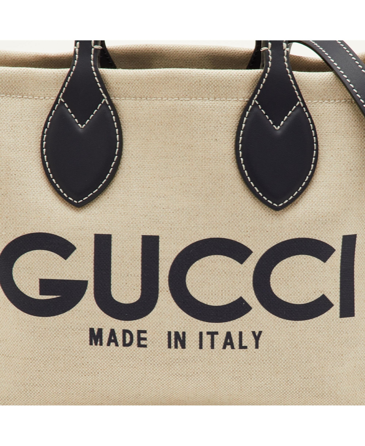 Pre-Owned Gucci Women's Small Logo Print Canvas and Leather Tote