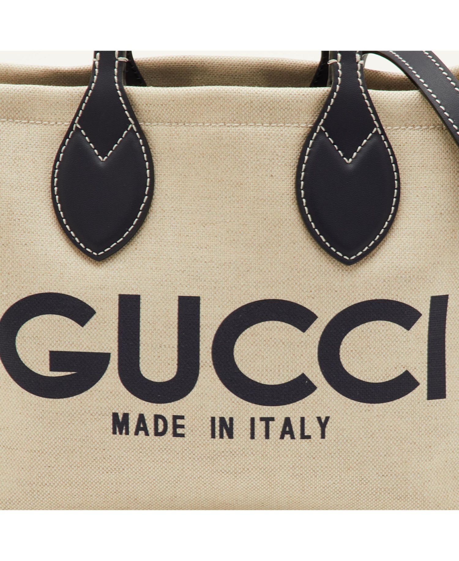 Women's Small Logo Print Canvas and Leather Tote