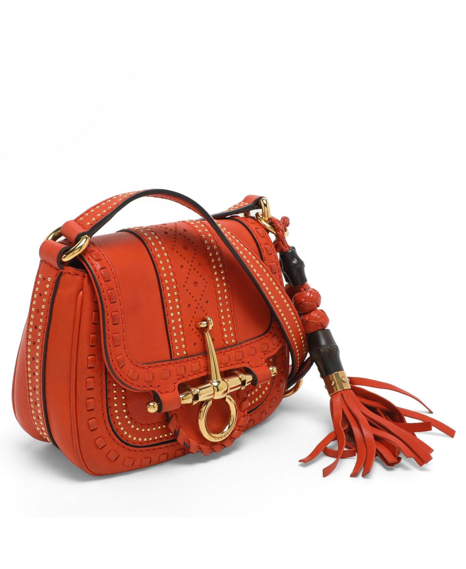 Women's Small Snaffle Bit Studded Leather Shoulder Bag