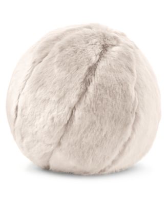Lynx Faux Fur Decorative Pillow, 10" Round