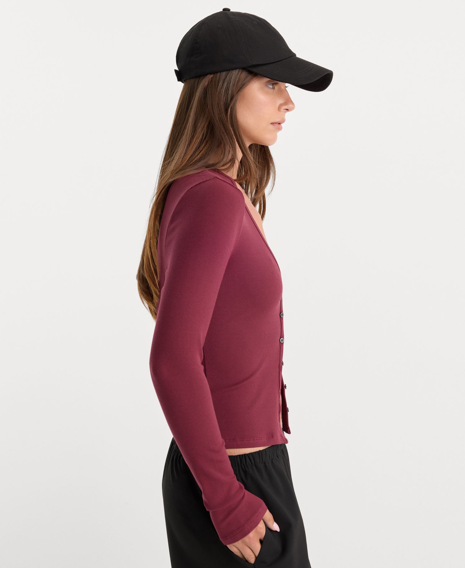Women's Rib V-Neck Cardigan