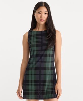 Women's Mesh Plaid Mini Dress