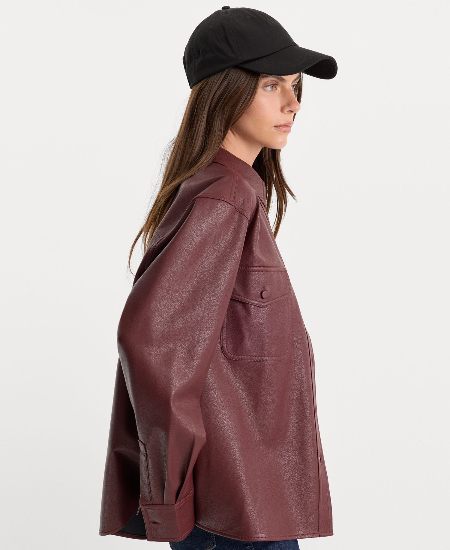 Women's Better Than Leather Long-Sleeve Collared Button Down Shirt