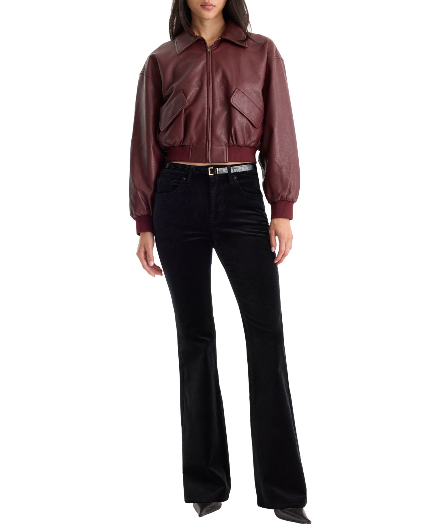 Women's Good Legs High-Waisted Velvet Flare Jeans