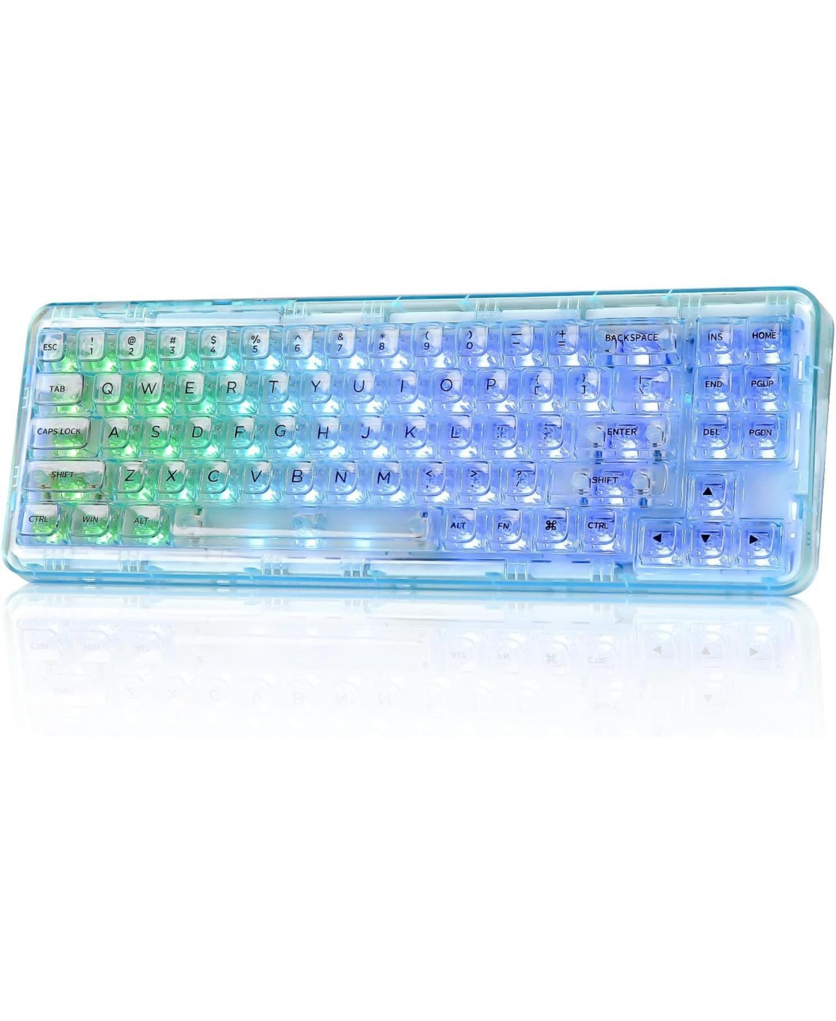 Ipason X71 Wireless Hot-Swappable Transparent Mechanical Keyboard, Compatible with Windows and Mac