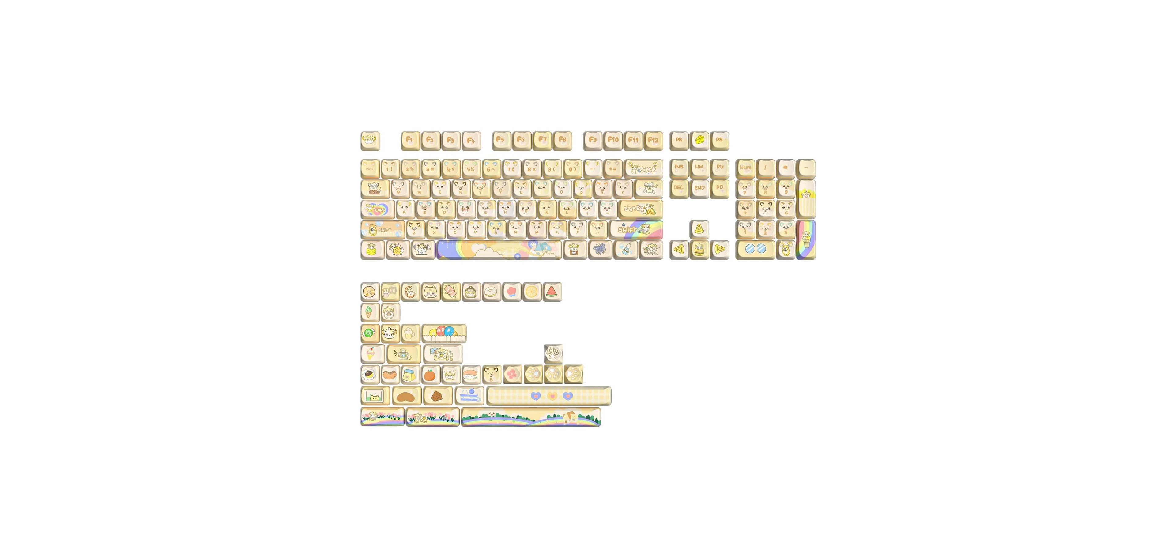 Ipason Mao Cat Concert Theme 5-Side Dye-Sublimation Pbt Keycap Set [Compatible with Mx Switches (Cherry/Gateron/Kailh)]
