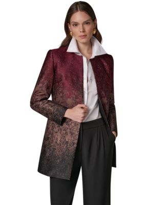 Women's Collarless Shoulder-Pad Blazer