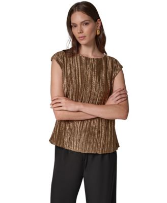 Women's Sleeveless Pliss&eacute; Blouse