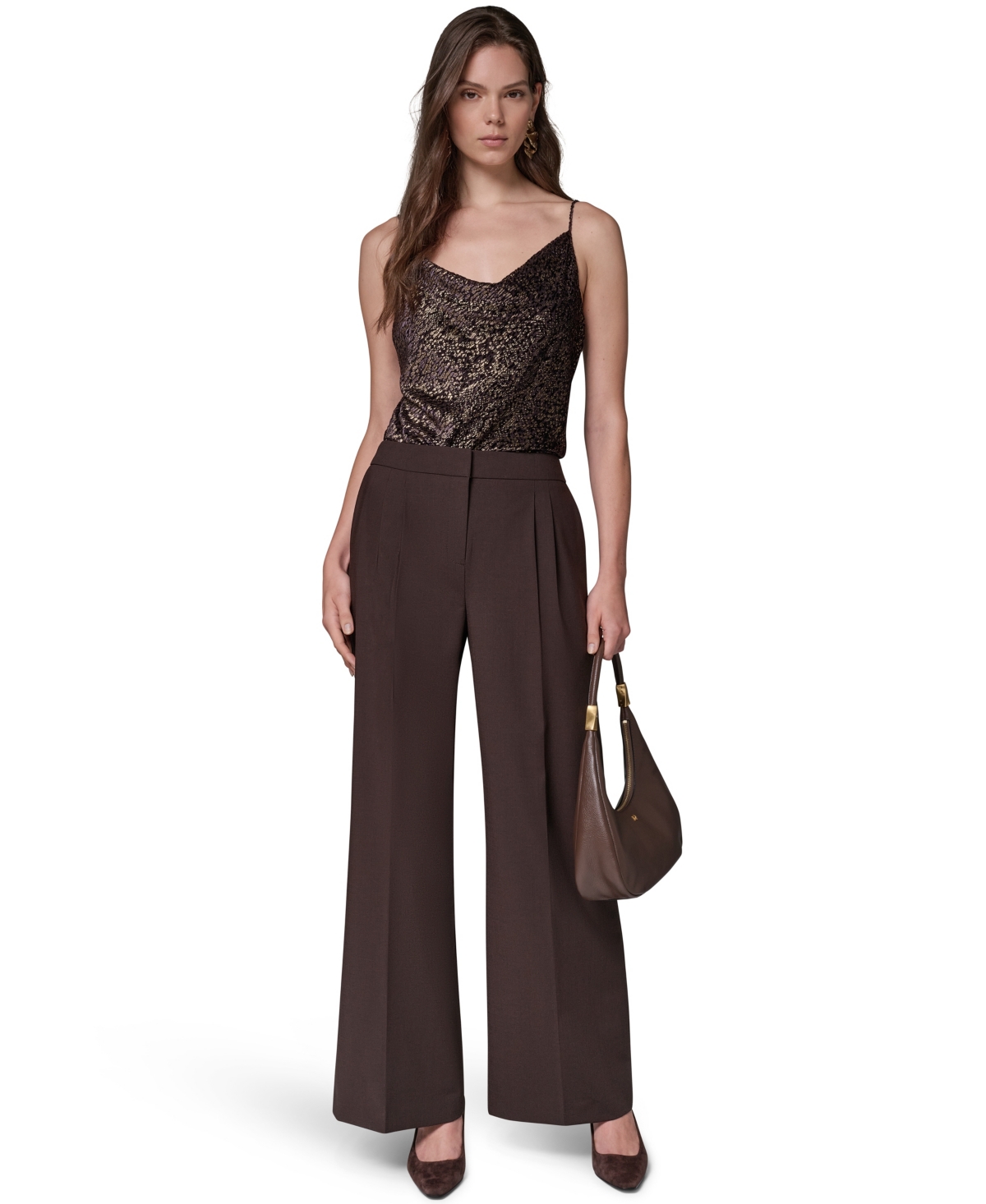 Donna Karan New York Women's High-Waist Wide-Leg Pleated Trousers