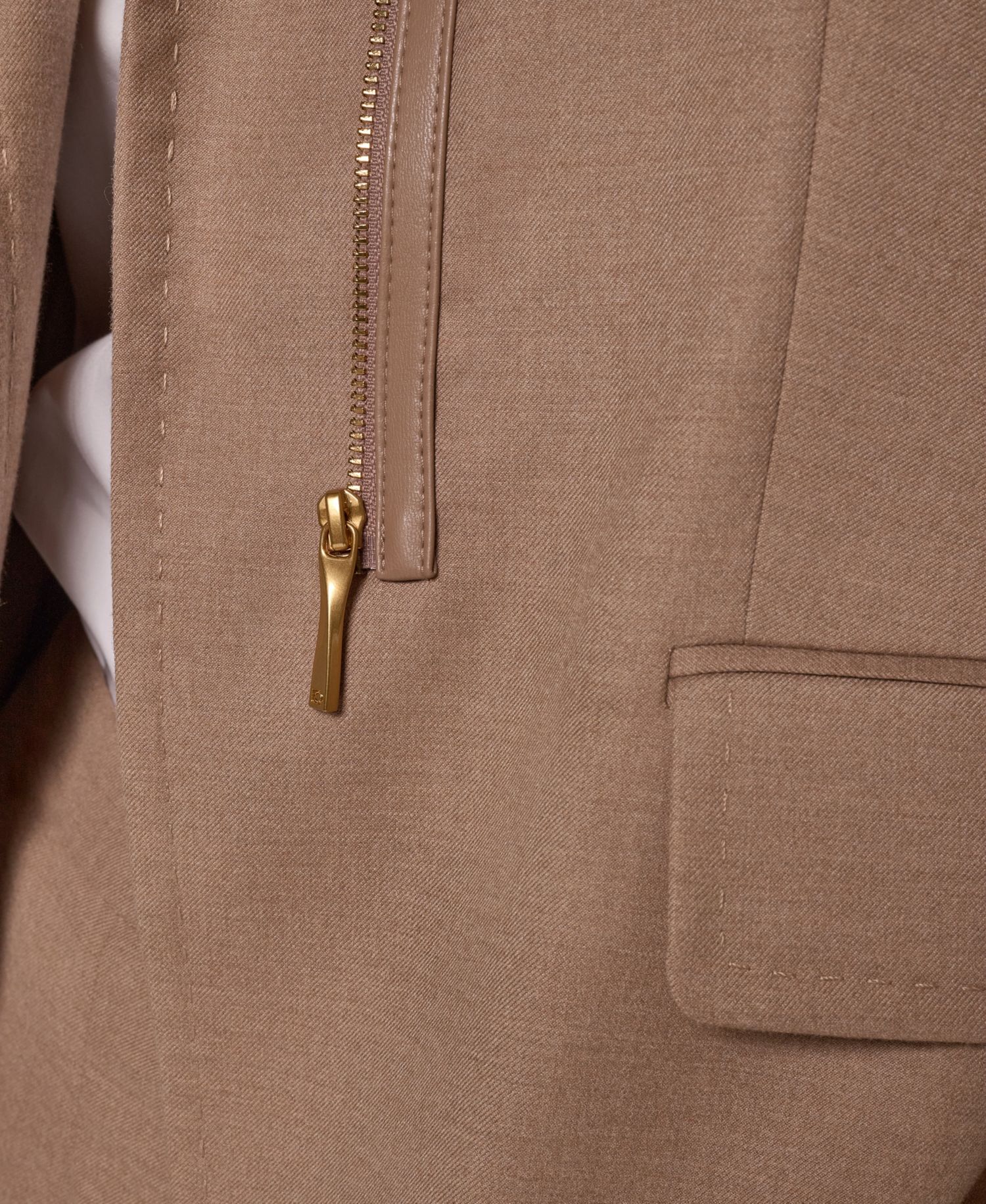 Women's Asymmetrical Zip Shoulder-Padded Blazer