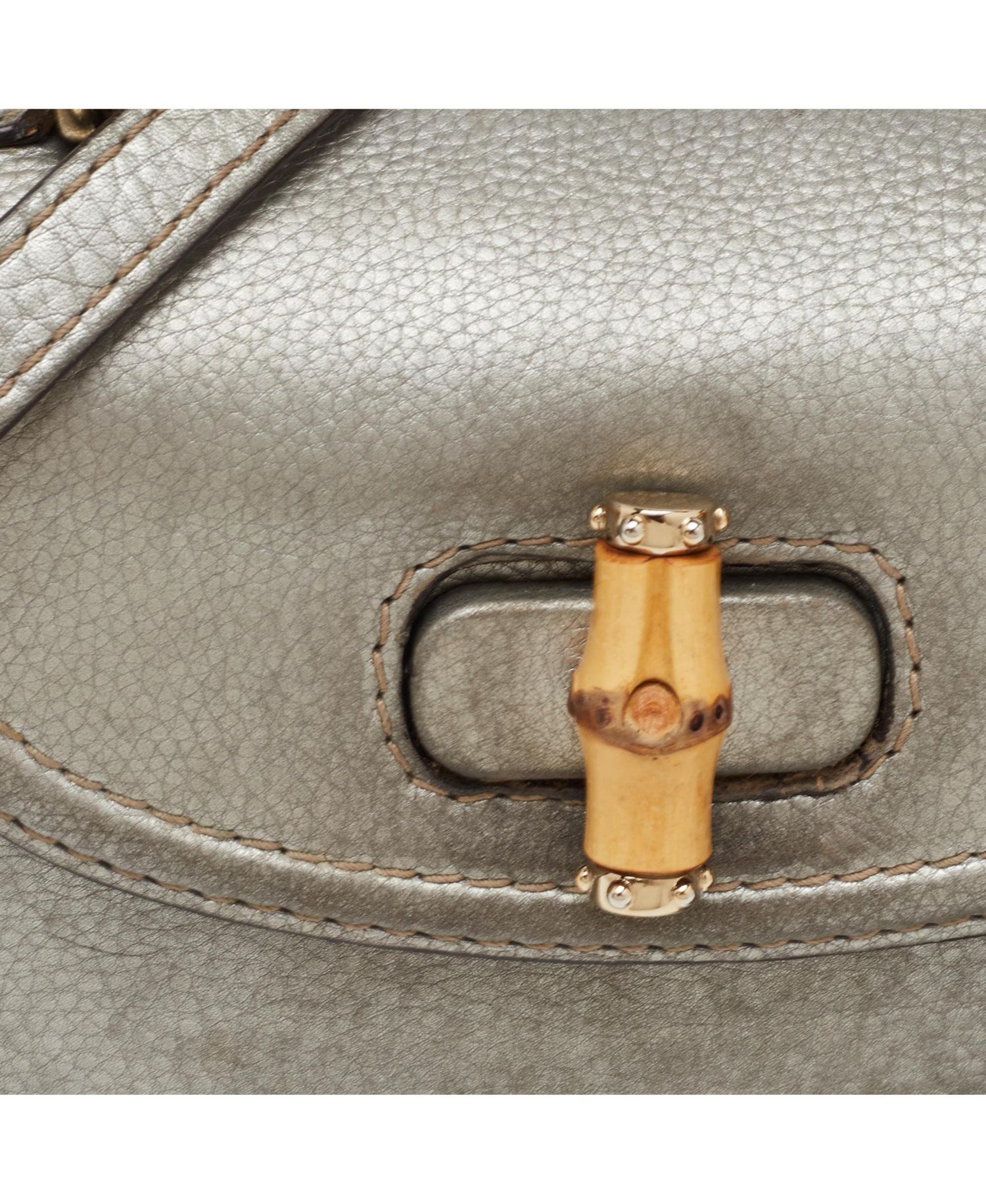 Bamboo Shopper Leather Tote