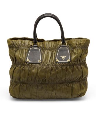 Gaufre Antic Ruched Leather Tote Bag