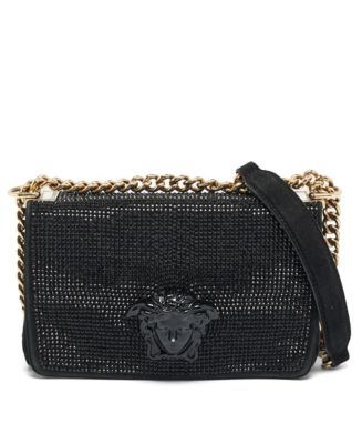 VERSACE メドゥーサ ショルダー Pre-Owned Versace Women's Sultan Medusa Crystal Embellished Suede