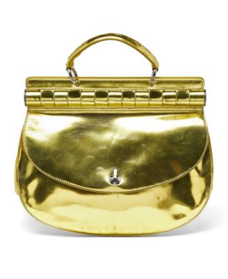 Metallic Patent Leather Top Handle Satchel