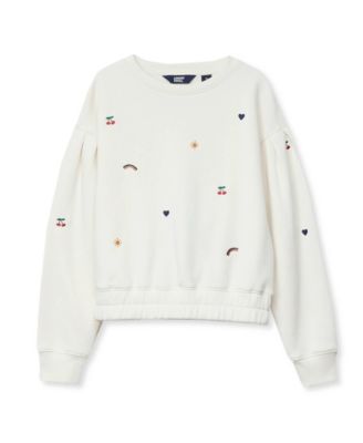 Girls Crew Neck Embroidered Sweatshirt