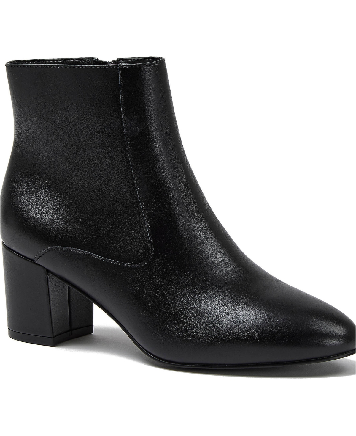 Lands' End Women's Wide Width Essential Leather Block Heeled Boots