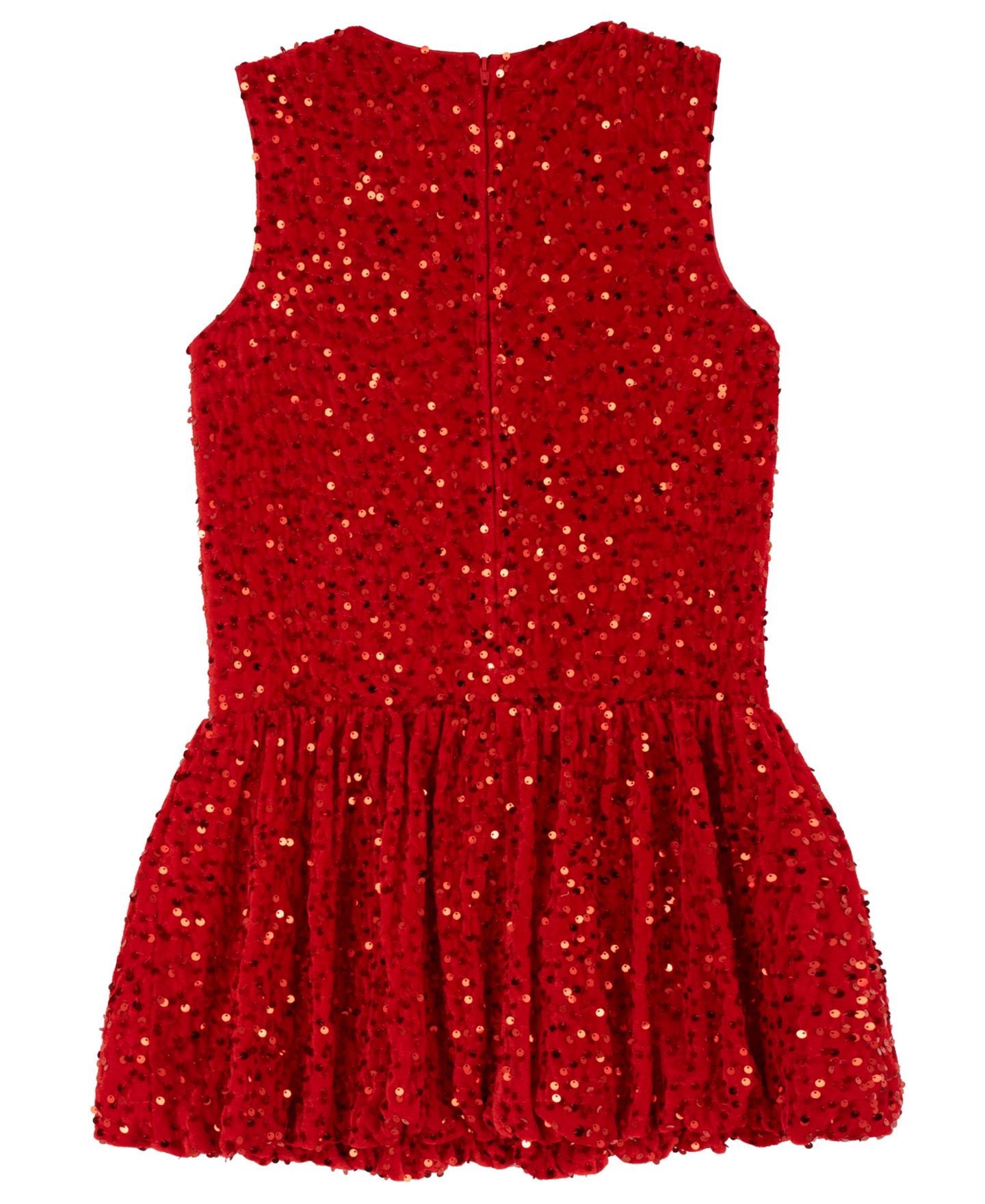 Платье Rare Editions Sequin Velvet Fit & Flare Bubble для девочек, цвет: Красный — фото 5