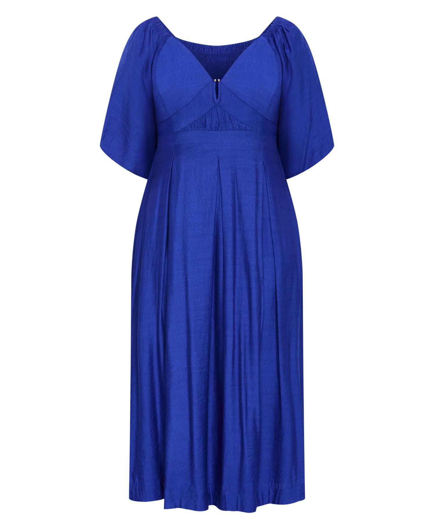 Plus Size Sheree Puff-Sleeve A-Line Midi Dress