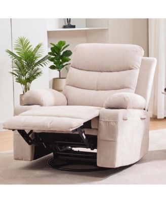 Oversized Swivel Recliner With Massage And Heat, 360 degrees) Rocking Recliner For Big And Tall, Wide Seat, Ergonomic Sofa, Supports 400 Lbs