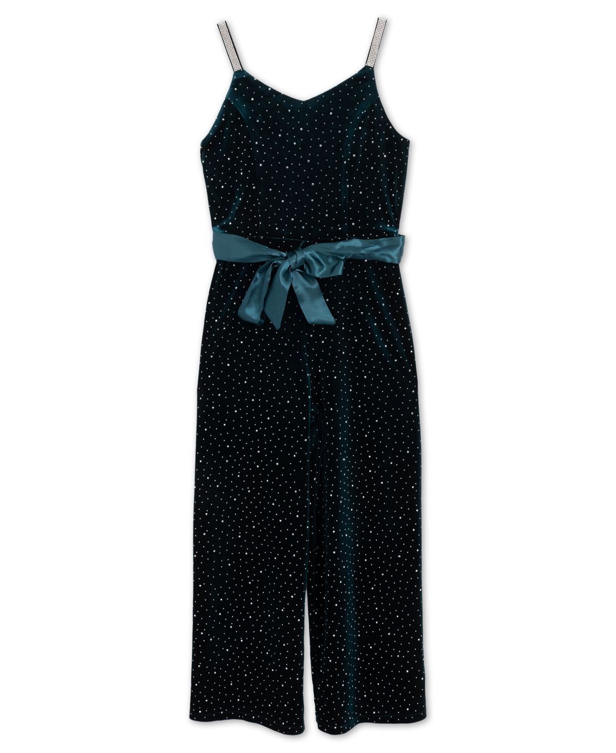 Speechless Kids' Girls' 4-16 Sleeveless Wide-leg Shimmering Jumpsuit In Dark Green