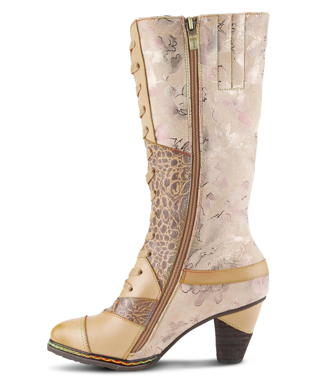 L'Artiste Women's Spring Step Malagie-Croco Tall Boot with Genuine Leather