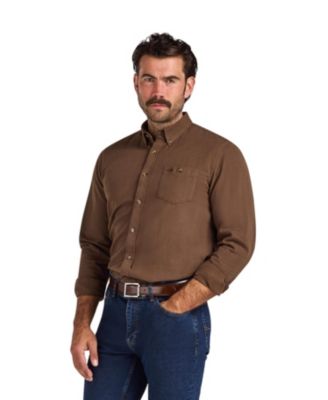 Men's Big & Tall Long Sleeve Brushed-Herringbone Shirt