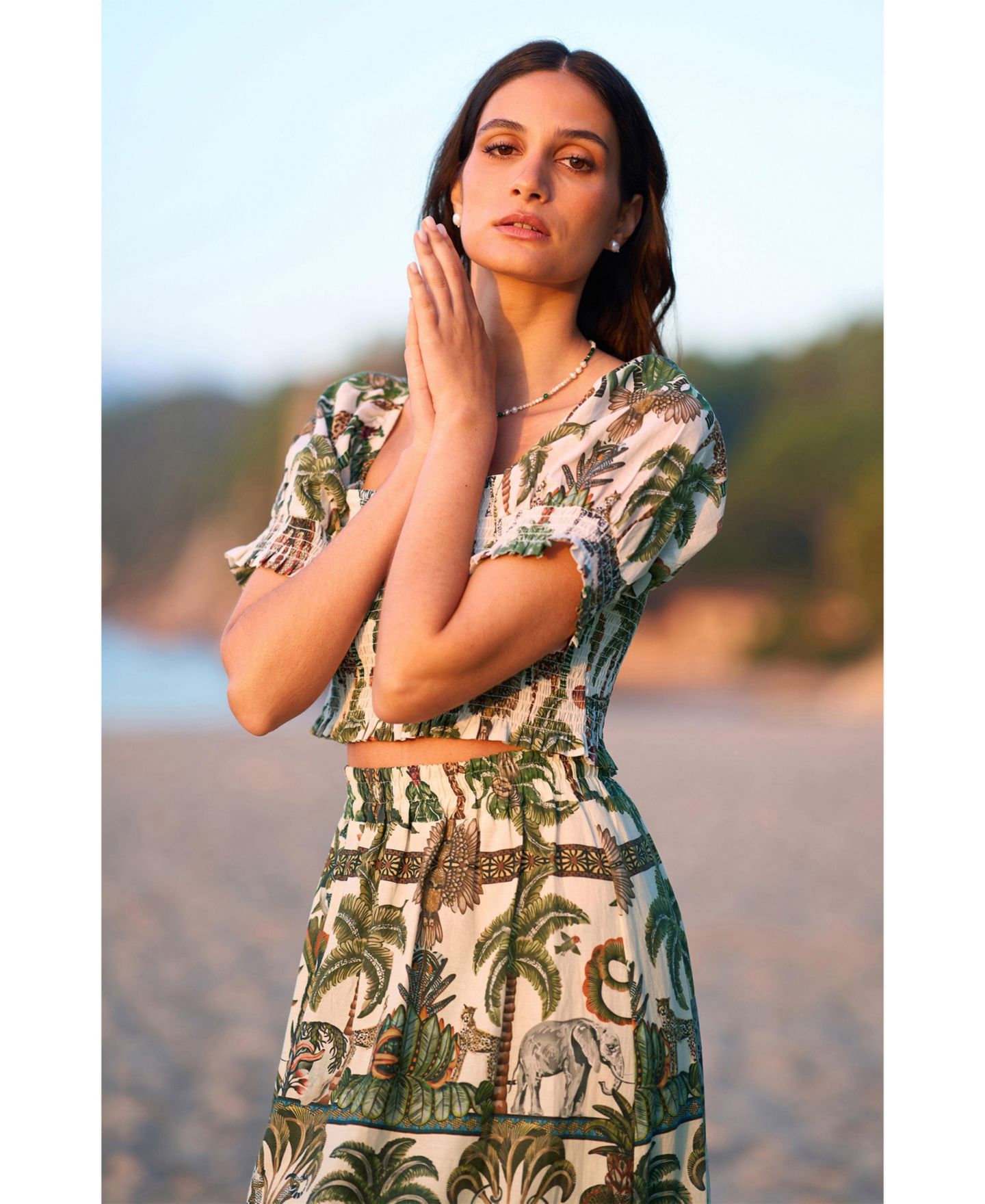 Женский топ Yumi Safari Ruched Crop, цвет: Разноцветный — фото 3