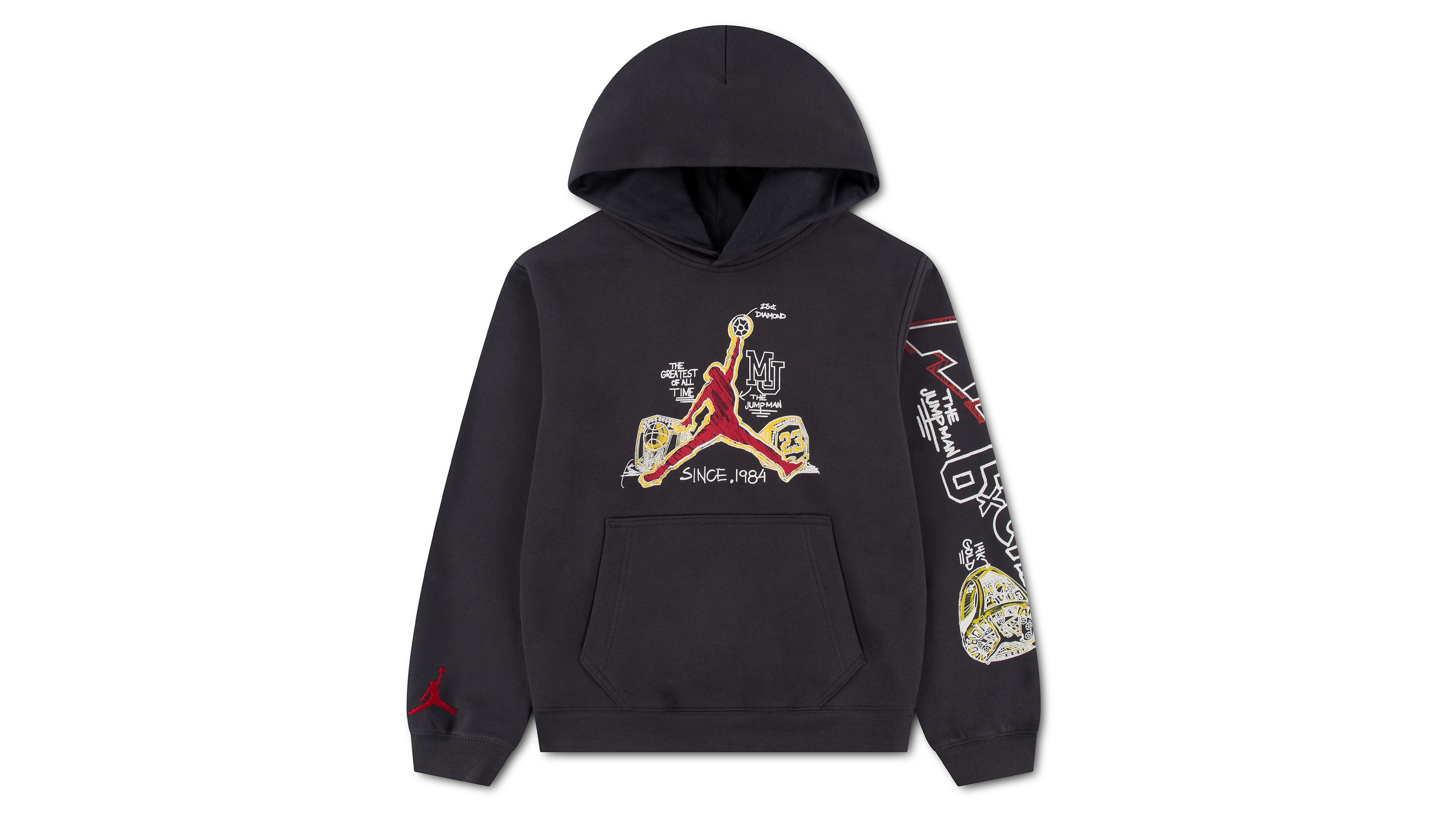 Jordan Boys' 4-20 Championship Ring Sketch Graphics Kangaroo Pocket Pullover Hoodie