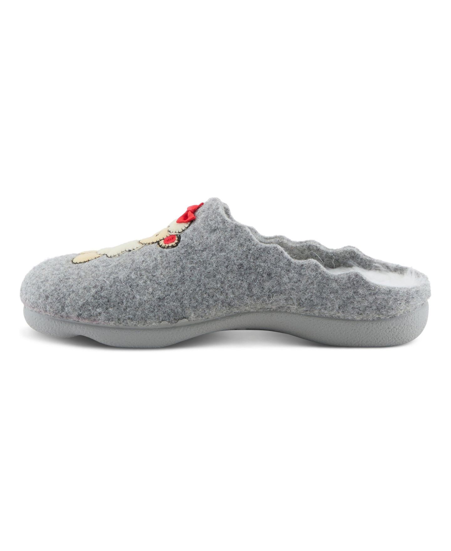 Женские тапочки Flexus Bopeep Felt Slip-on Slippers with Puppy Applique, цвет: Серый разноцветный — фото 2