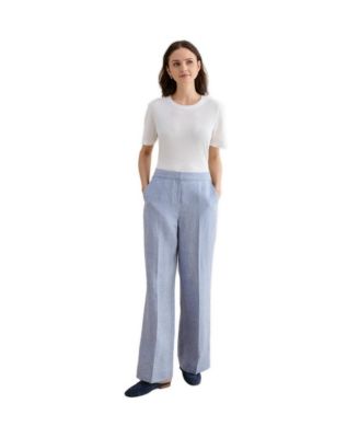 Women's Estella Mid-Rise Wide-Leg Linen Trousers