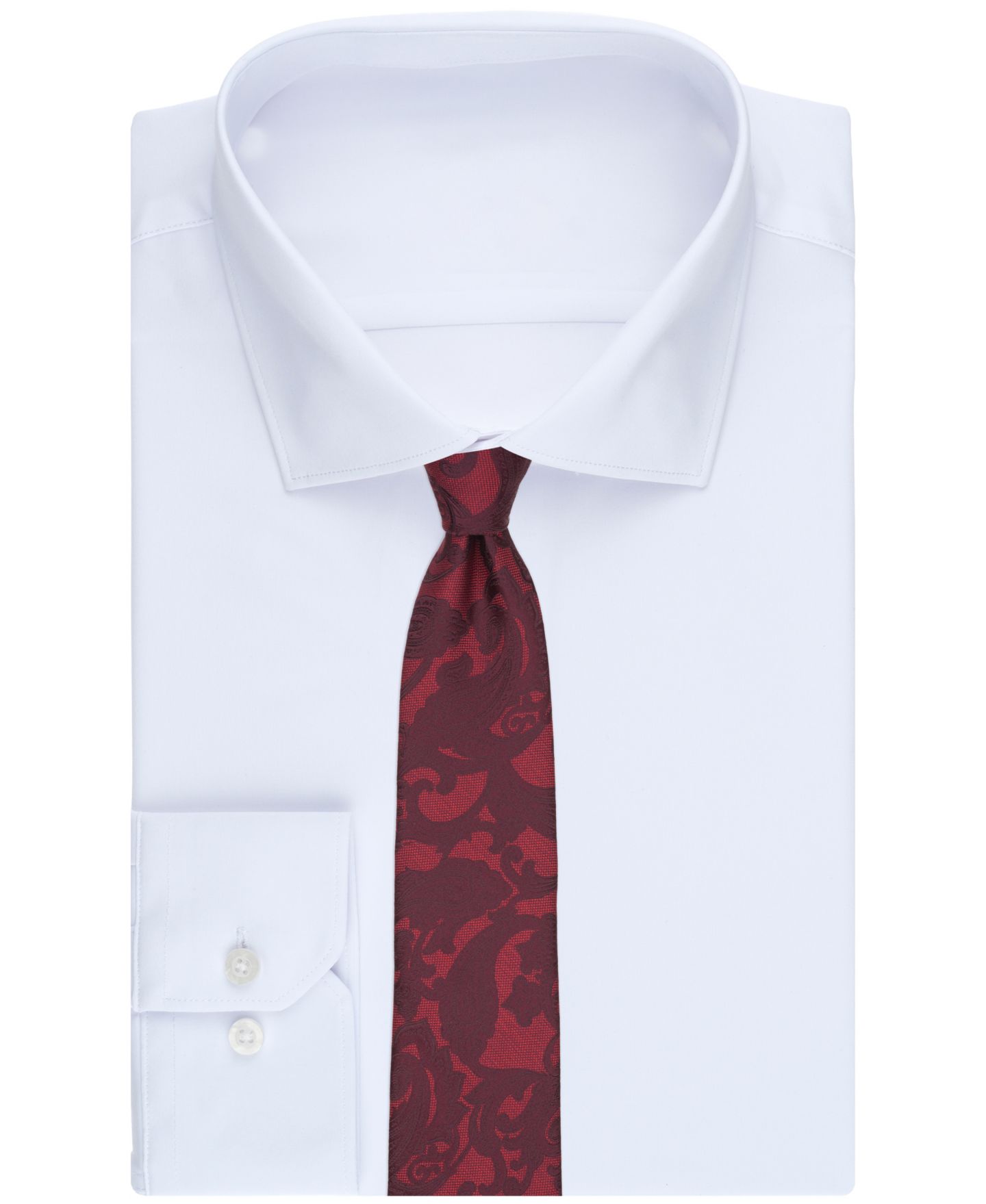 Мужской галстук Perry Ellis Arnstone Paisley Classic Tie, цвет: Бордовый — фото 3