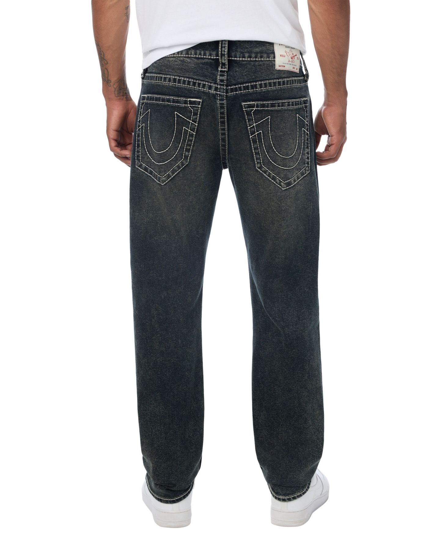 Мужские джинсы True Religion Geno Big T Slim, цвет: Пыльная тёмная варка — фото 3