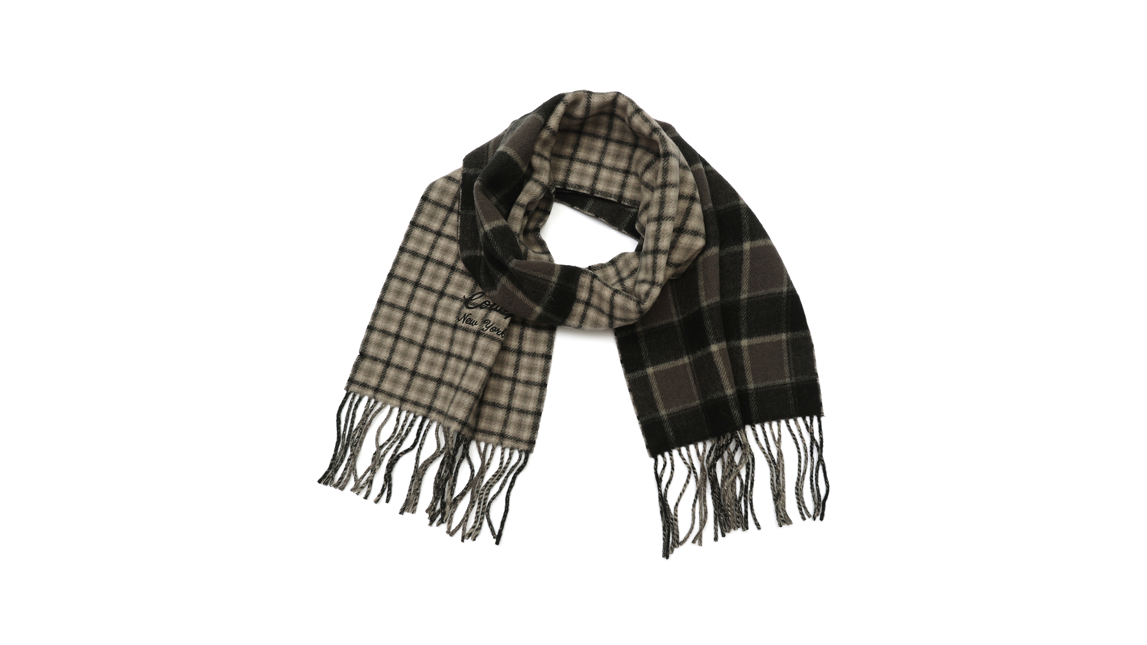 Coach Patchwork Plaid Wool-Blend Muffler Scarf