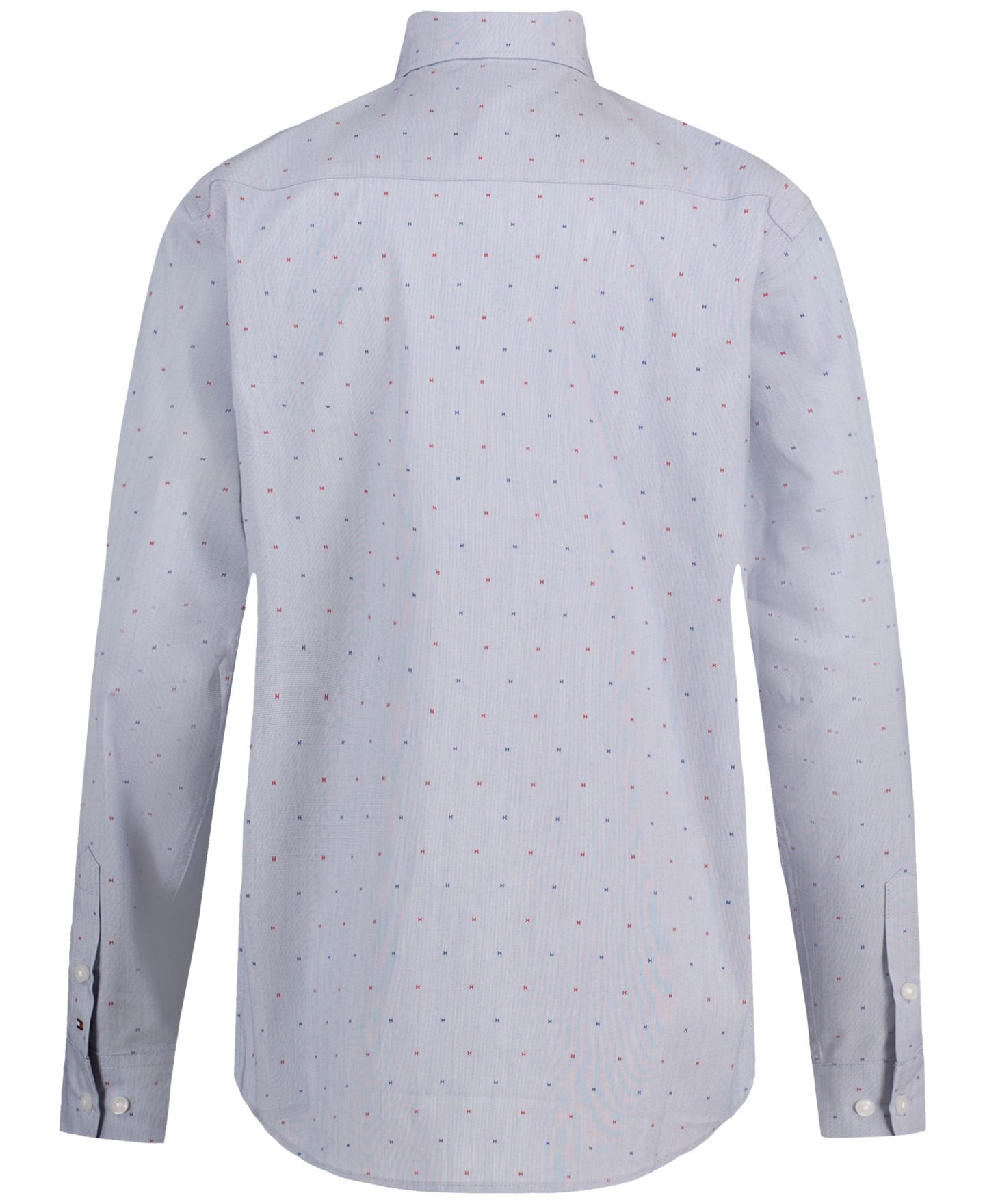 Мужская рубашка Tommy Hilfiger Stretch H-Print Long-Sleeve Dress Shirt, цвет: Яркий синий — фото 2