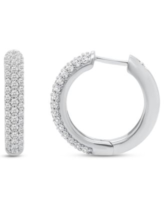 Lab-Grown Diamond Triple Row Hoop Earrings (1 ct. t.w.) in Sterling Silver (Also Available in Sterling Silver & 14k Gold-Plated)