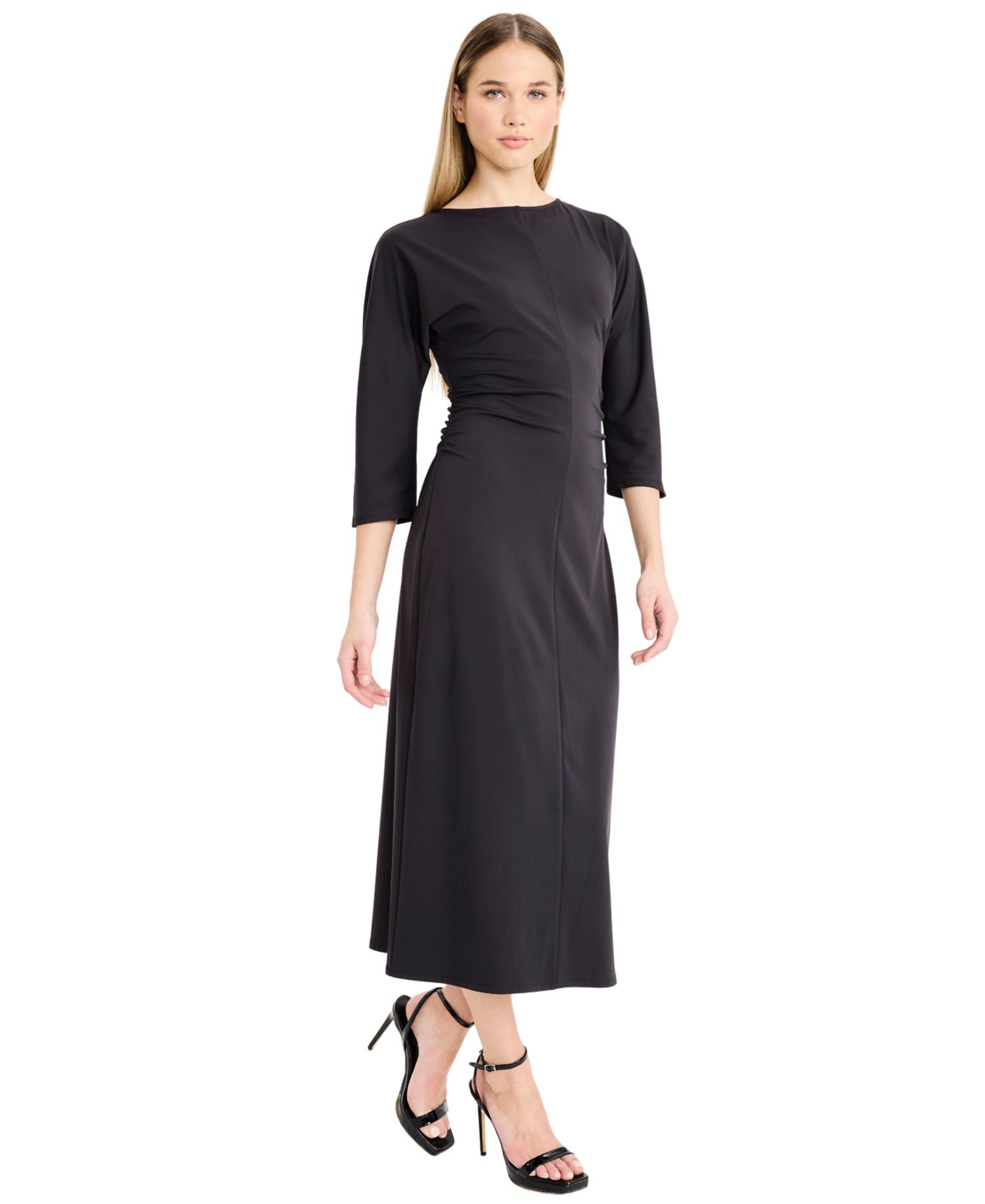 Women's 3/4-Sleeve Midi Dress