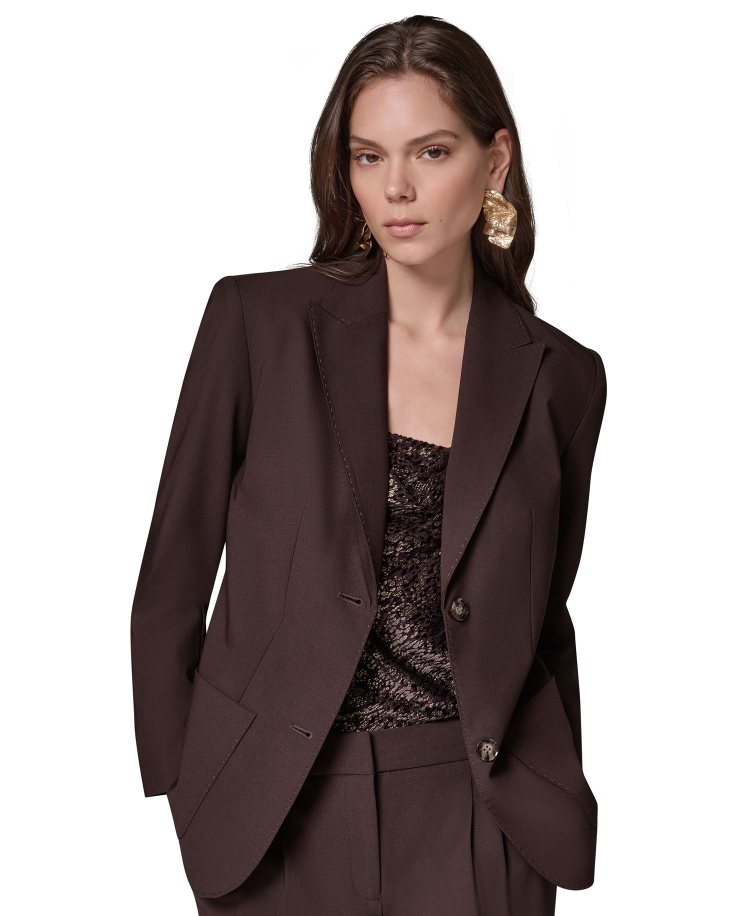 Women Oversized Notch Lapel Blazer