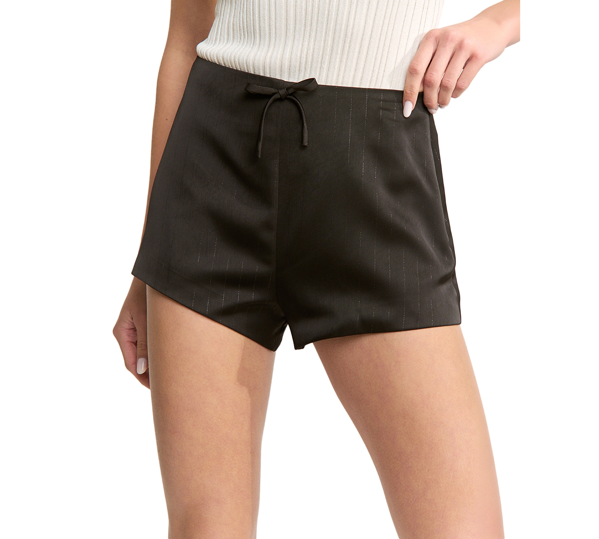 En Saison Women's Jessica High-Waisted Short Shorts, 2" Inseam - Black