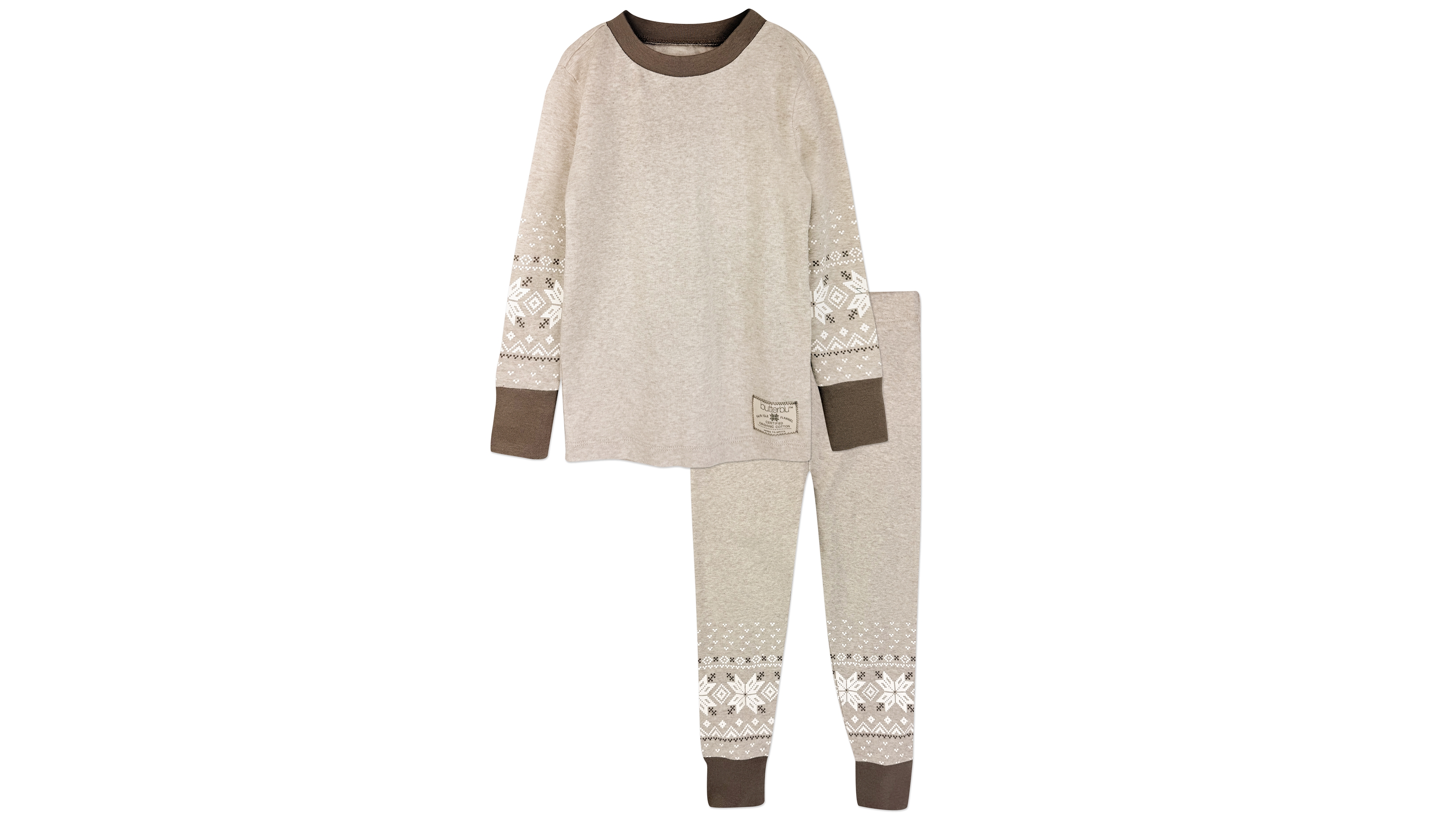 butterblu Boys' or Girls' Zen Long-Sleeve Crewneck Organic Cotton Top and Pants, 2-Piece Set