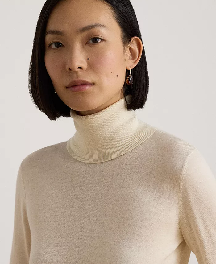 Women's Modal-Silk Blend Slim-Fit Turtleneck Sweater - thumbnail 10