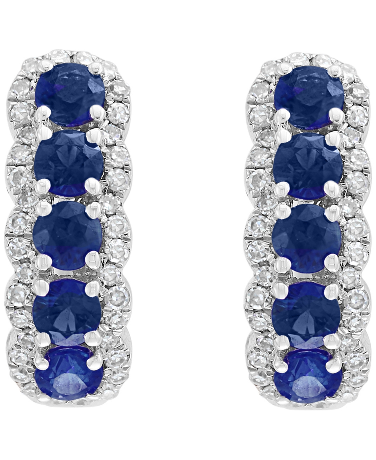 Effy Collection Sapphire (1-1/4 ct. t.w.) & Diamond (1/4 ct. t.w.) Earrings in 14k White Gold