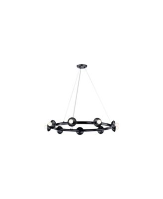 Palta 34.5 Inch 9 Light Chandelier in Black