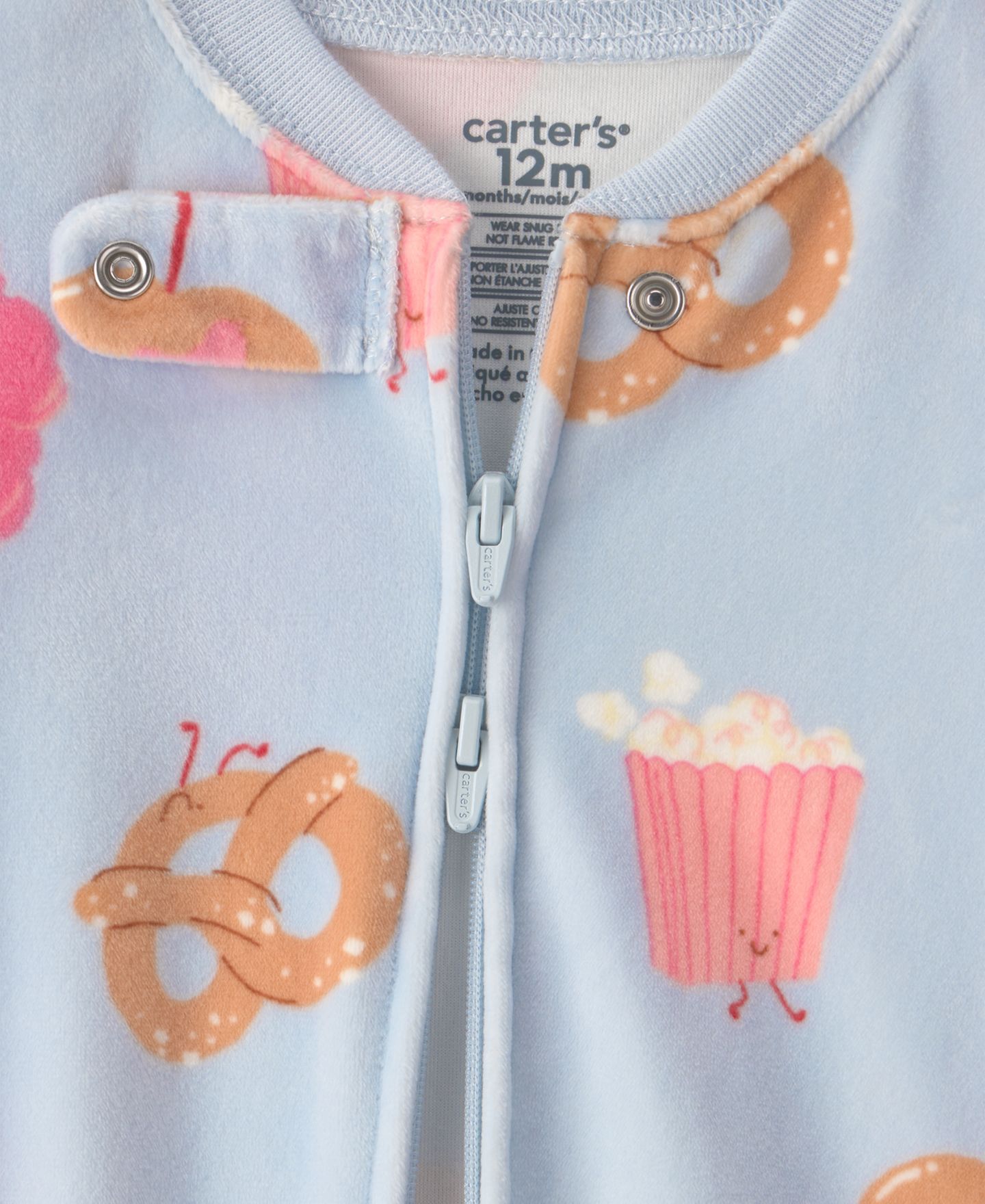 Детская пижама с ножками Carter's Festival Treats DreamPlush на двусторонней молнии, цвет: Синий — фото 3