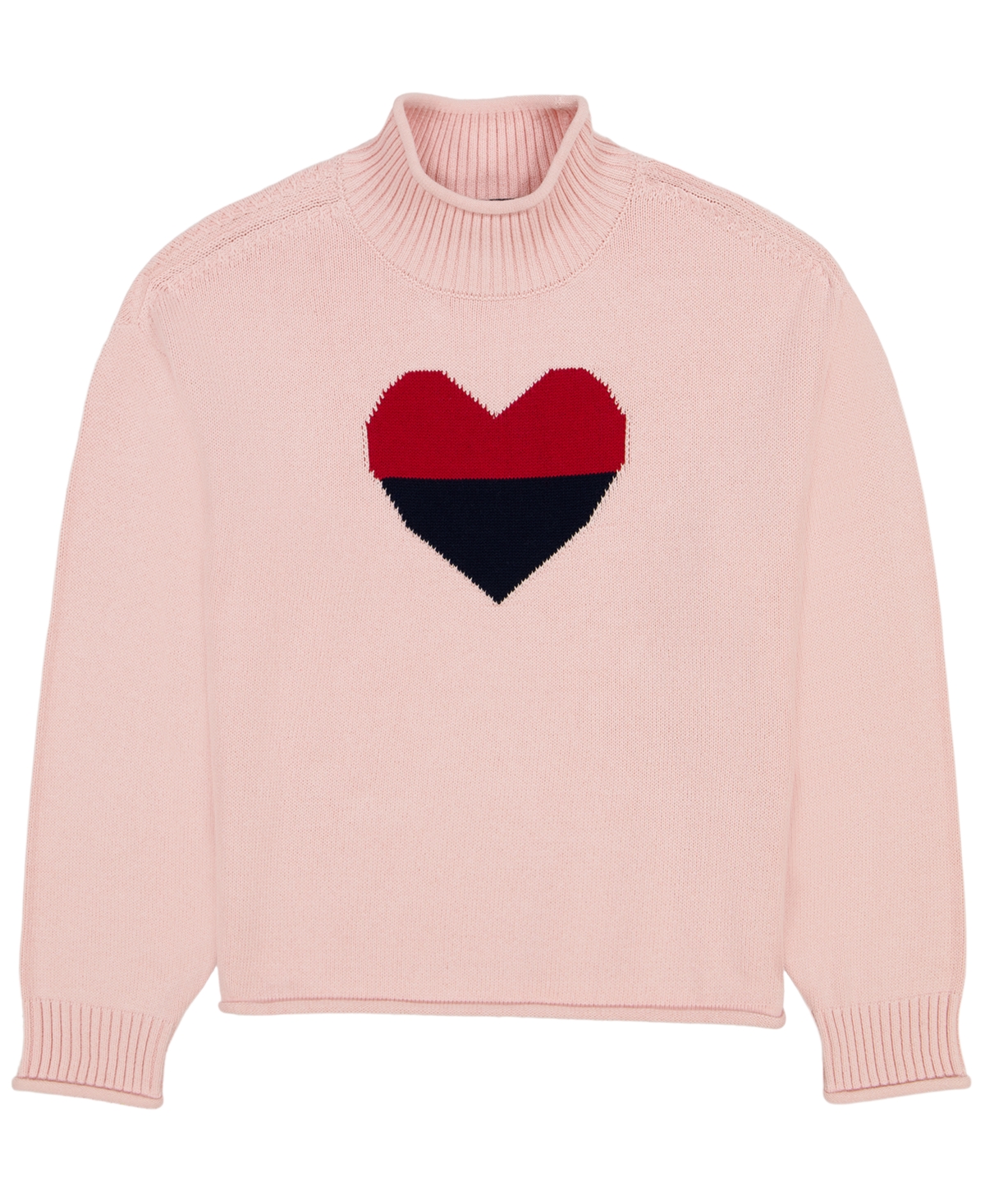 Tommy Hilfiger Women's Intarsia Heart Mock Neck Sweater