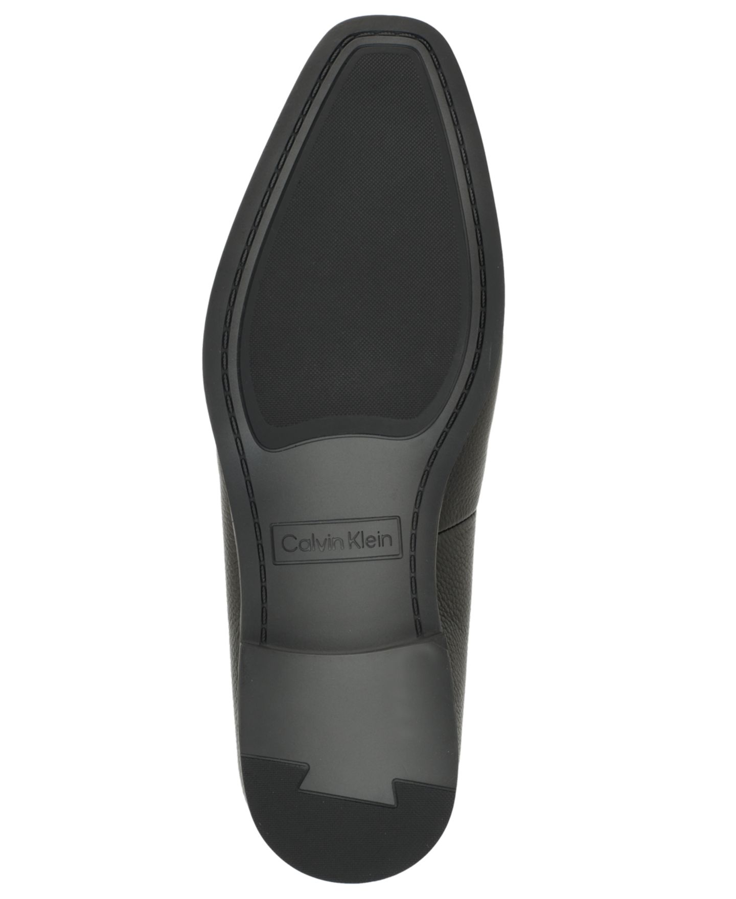 Мужские туфли Calvin Klein Cofern Slip-On Leather Moc-toe Loafer, цвет: Чёрный кожаный — фото 5