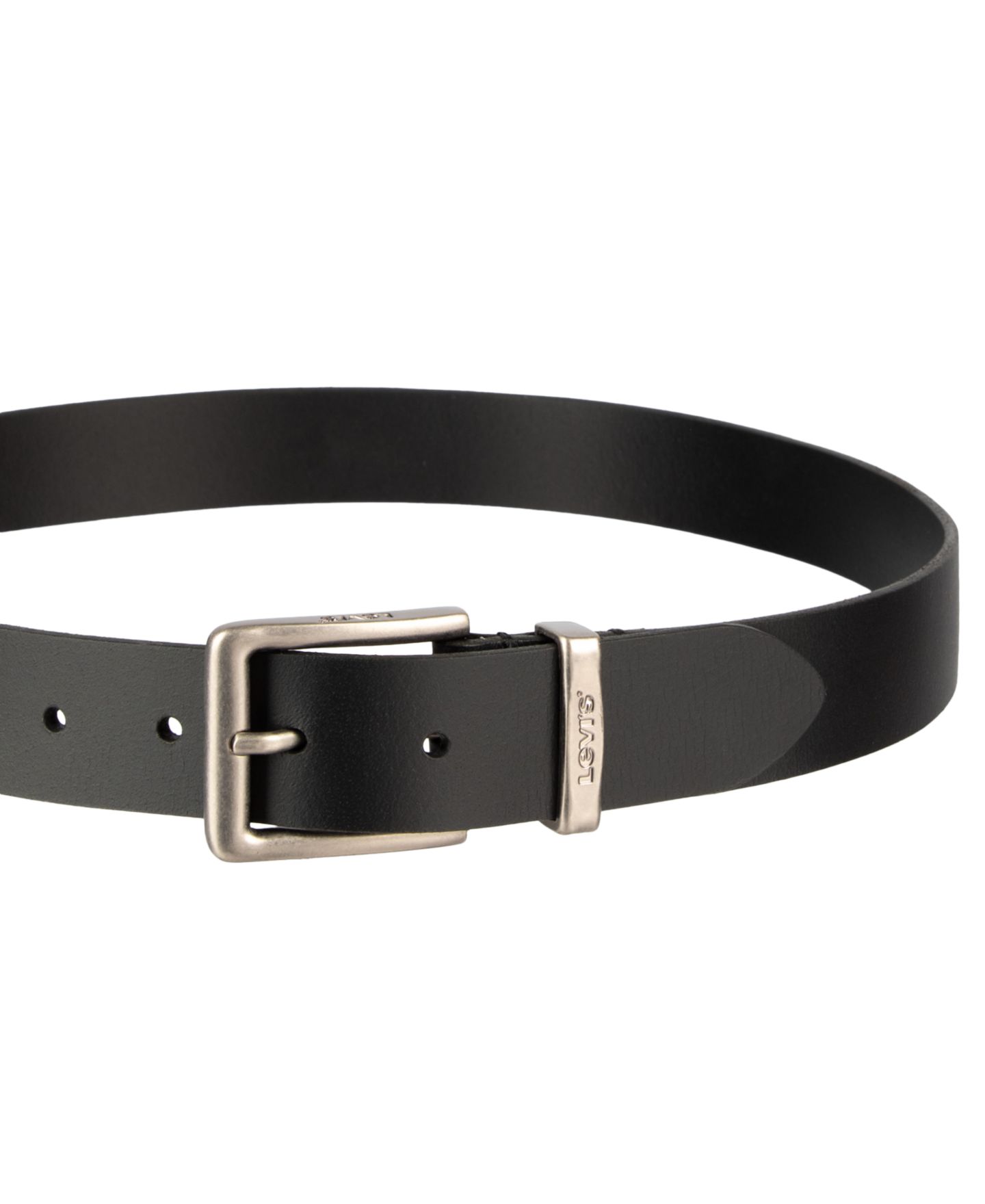 Мужской ремень Levi's 35MM Casual Leather Belt, цвет: Чёрный — фото 5