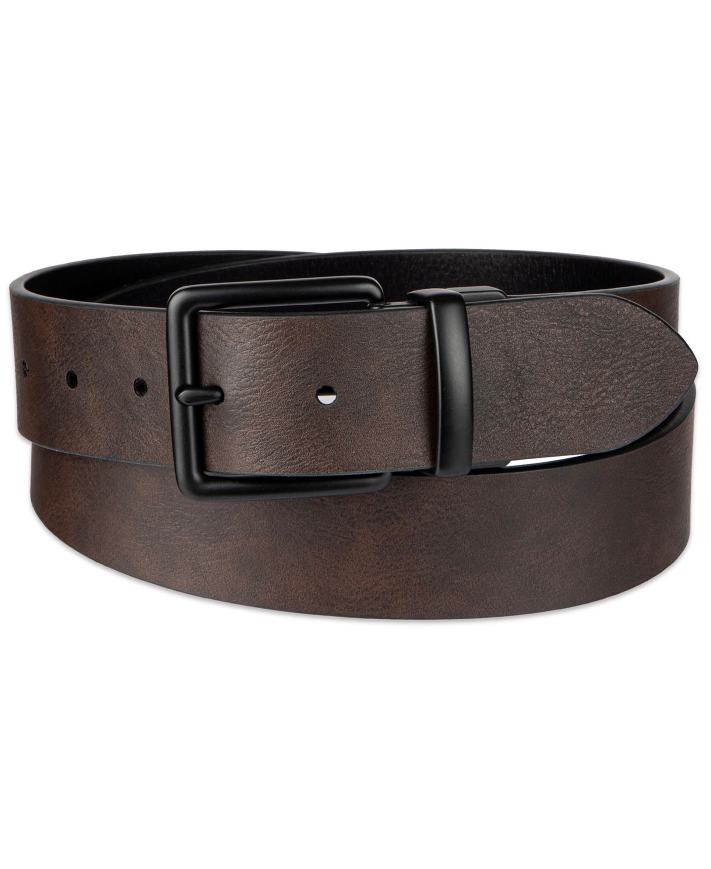 Мужской ремень Levi's 38MM Reversible Leather-Blend Belt, цвет: Чёрный / Коричневый — фото 2
