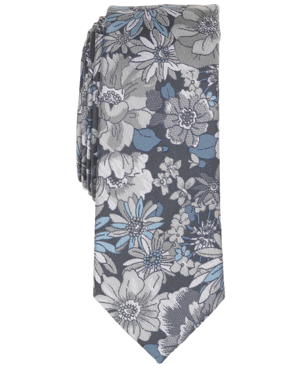 Bar Iii Men's Chandler Floral Pattern Tie In Charcoal