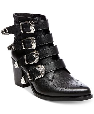 macys block heel booties